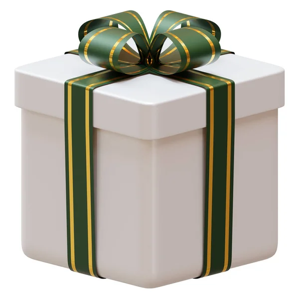 Christmas Gift Cube Box Rendering Illustration Design Elements — Stock Photo, Image