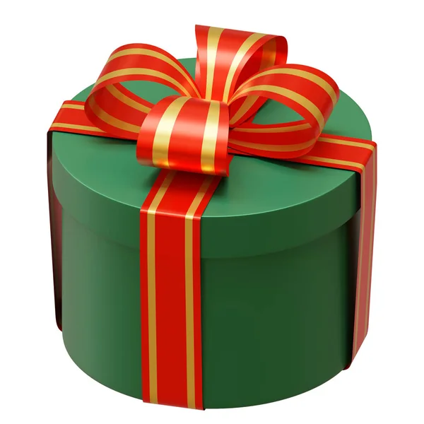 Christmas Gift Cylinder Box Rendering Illustration Design Elements — Stock Photo, Image