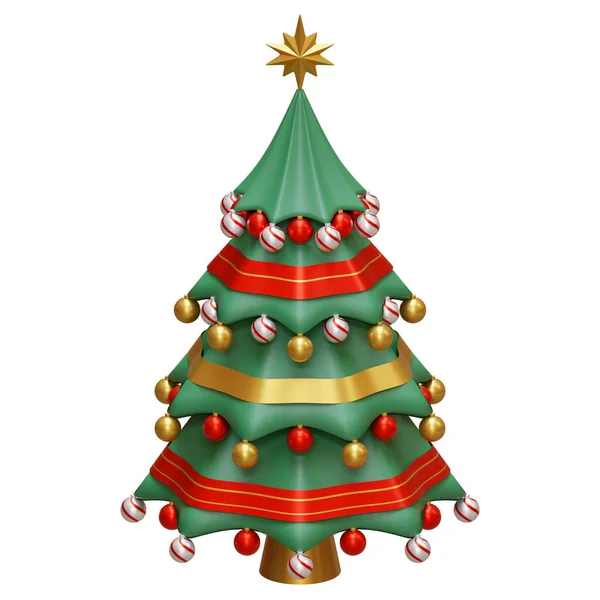 Элементы Дизайна Christmas Tree Rendering Illustration — стоковое фото