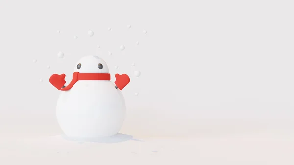 Christmas Landing Page Template Snowman Rendering Illustration Composition — Stock Photo, Image