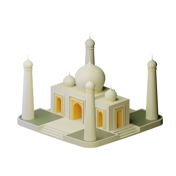 清真寺3D渲染绘图设计元素 — 图库照片