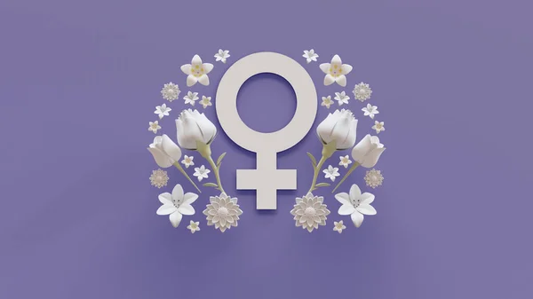 International Womens Day Landing Page Template Render Illustration — 스톡 사진
