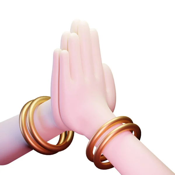 Söker Förlåtelse Hand Gesture Render Illustration Lämplig För Eid Fitr — Stockfoto