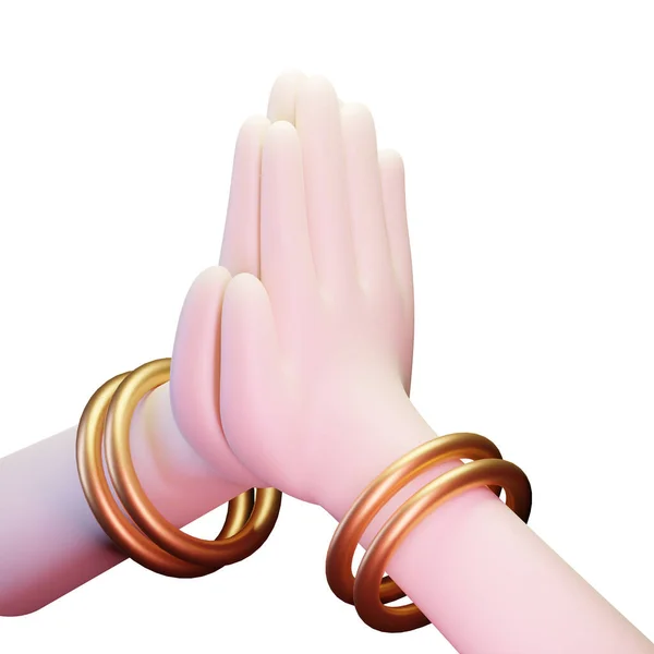 赦しを求めて手ジェスチャー3Dレンダリングイラスト Eid Fitrのテーマに適しています ポスト流行の新しい通常では 人々は握手よりも許しの手の胃を求めることを好む — ストック写真
