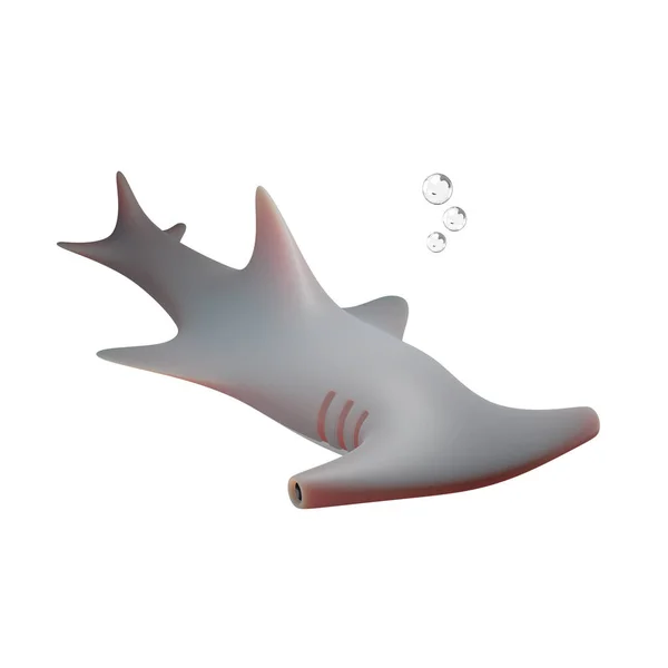 Hammerhead Shark3D Render Illustration Adapté Thème Journée Mondiale Océan — Photo