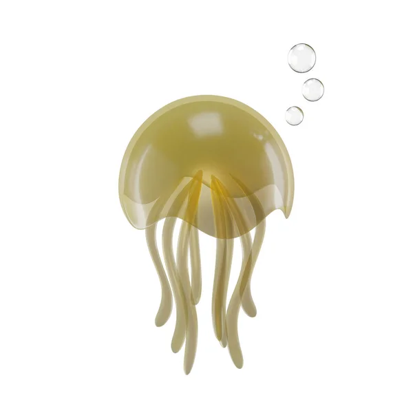 Medúza Render Illusztráció Alkalmas World Ocean Day Téma — Stock Fotó