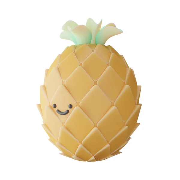 Summer Pineapple Render Icon — ストック写真