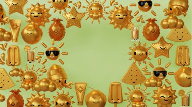 Altın 3D Resim Yazı Partisi Afişi