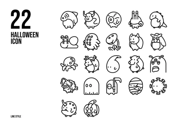 Halloween Icon Line Style — Διανυσματικό Αρχείο