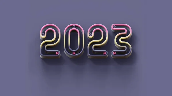 Ano Novo 2023 Tipografia Render Ilustração — Fotografia de Stock