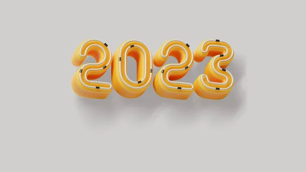 Neues Jahr 2023 Typografie Render Illustration — Stockfoto