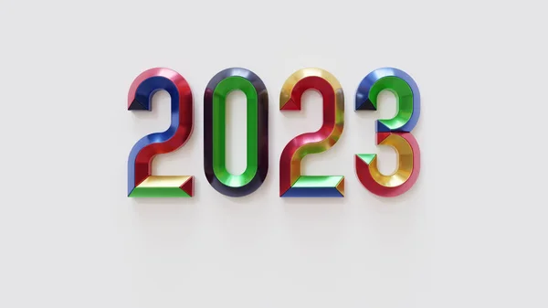 Ano Novo 2023 Tipografia Render Ilustração — Fotografia de Stock