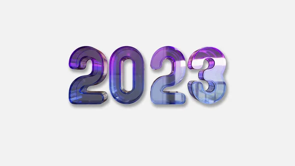 Año Nuevo 2023 Tipografía Render Ilustración — Foto de Stock