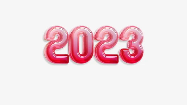 New Year 2023 Typography Render Illustration — 스톡 사진