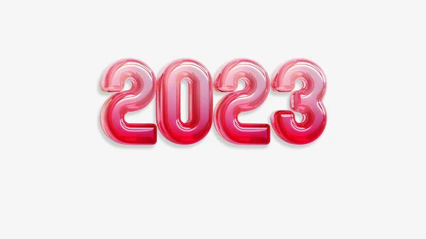 新年2023タイポグラフィ3Dレンダリングイラスト09 — ストック写真