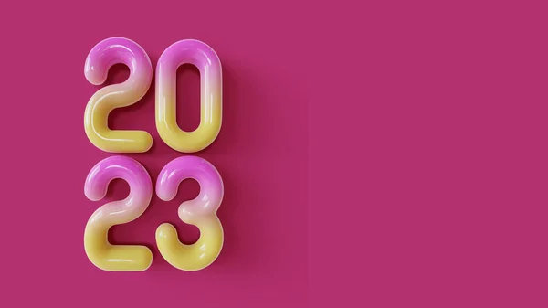 Новий Рік 2023 Копіювати Простір Типографікою Render Illustration — стокове фото