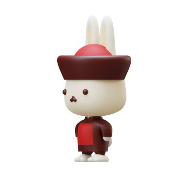 Çin Yeni Yılı Tavşan 3D Render Element 05