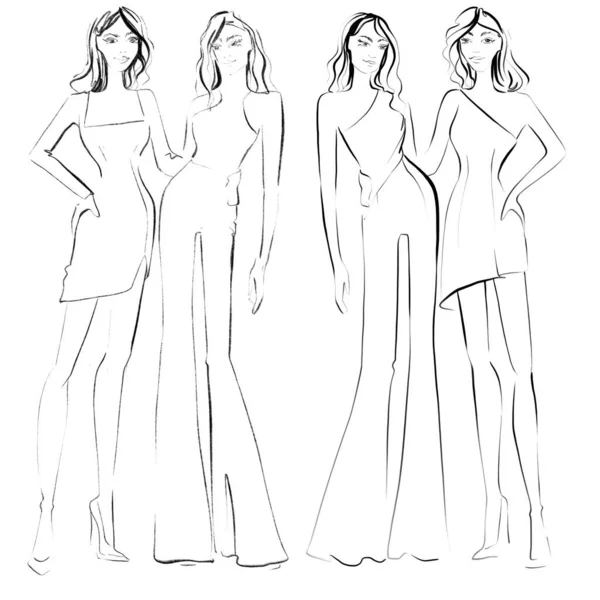 Events Fashion ladys on white background