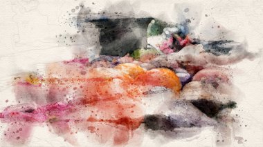 Organik gübre yapımının sanatsal tablosu