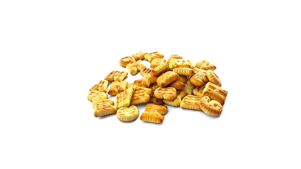 Cookies Forma Alfabética Isolados Sobre Fundo Branco — Fotografia de Stock