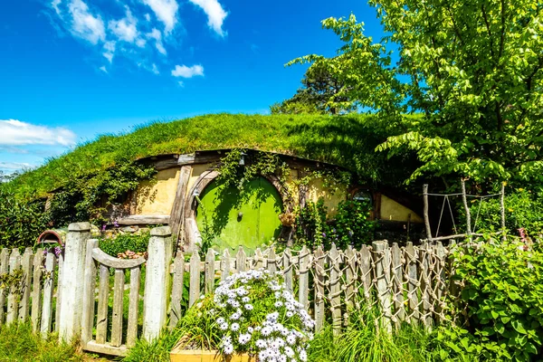 Красочные Сайты Сцены Вокруг Hobbition Популярной Туристической Достопримечательностью Съемочной Площадкой — стоковое фото