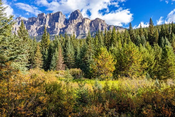 Castle Mountain 'dan Castle Cliffs' e Banff Ulusal Parkı Alberta Canada