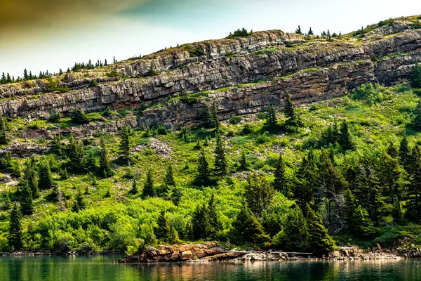 Passeio Barco Upper Waterton Lakes Waterton Lakes National Park Alberta — Fotografia de Stock