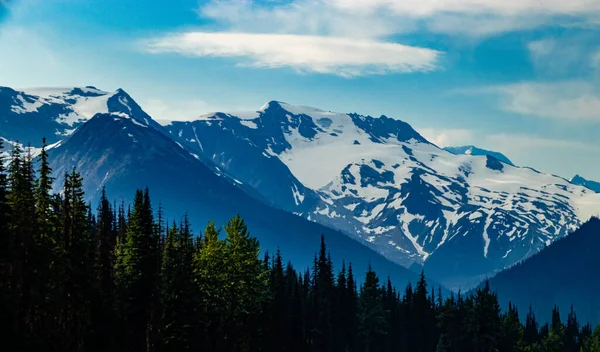 道端での眺めHwy Glacier National Park ブリティッシュ コロンビア カナダ — ストック写真