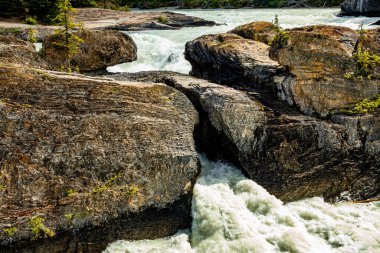 Kicking Horse Nehri üzerindeki Doğal Köprü Yoho Ulusal Parkı İngiliz Kolombiyası Kanada