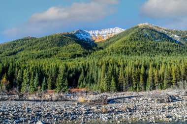 Views from the roadside of the mountain during a drive through the park. Peter Lougheed Provincial Park