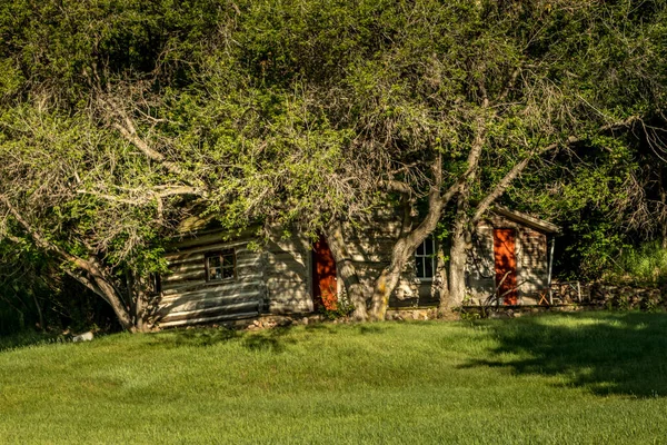 Сельские Здания Эпохи Ушедшие Показ Истории Альберты Ранчо Святой Анны — стоковое фото