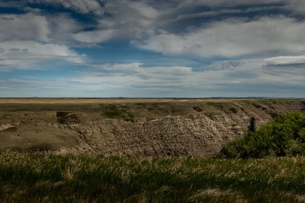 Badlands Edge Farm Land Tolman Natural Area Alberta Canada — Stock Photo, Image