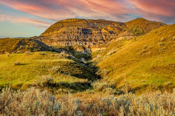 Θέα Μια Πρωινή Βόλτα Στους Ερημότοπους Επαρχιακό Πάρκο Δεινόσαυρου Αλμπέρτα — Φωτογραφία Αρχείου