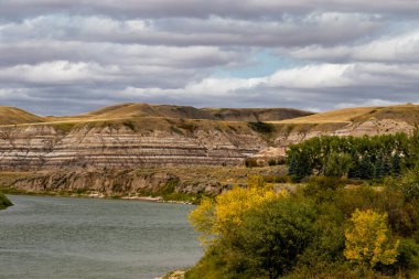 Kızıl Geyik nehri boyunca Çorak Topraklar. Rosedale, Alberta, Kanada