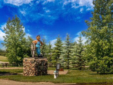 Yol kenarı eğlencesi Clem T Gofur şehir merkezi meydanı Torrington Alberta Kanada