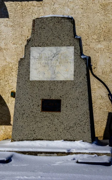 Cenotaph Légiónál Acme Alberta Kanada — Stock Fotó