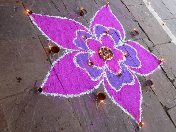 Vakker Rangoli Ved Pushkar Sjøen – stockfoto