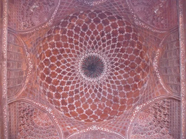 Lindamente Pintado Teto Das Cúpulas Taj Mahal — Fotografia de Stock