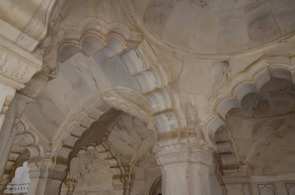 Arcos Mármol Palacio Agra Fort —  Fotos de Stock