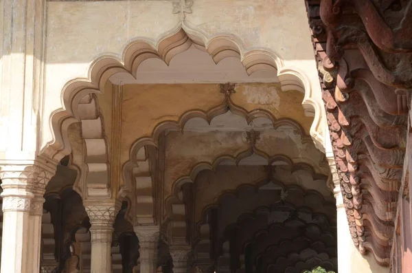 Arco Bonito Dentro Agra Fort — Fotografia de Stock
