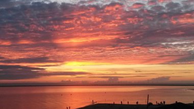Sunset at the beach of Borkum