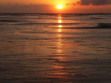 Beautiful sunset at Borkum island