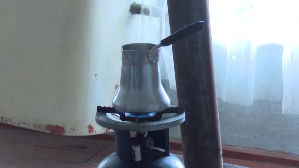 Making Coffee Copper Pot — Stock Video