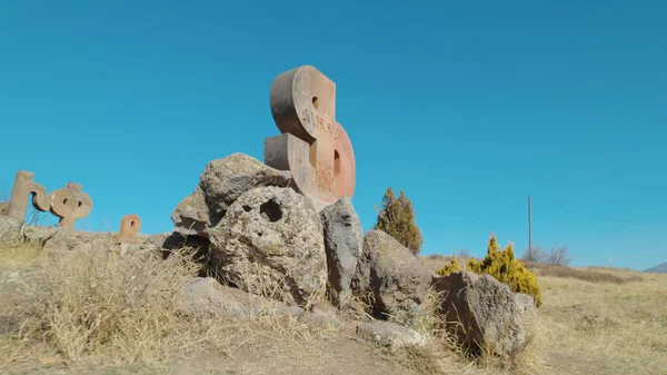Ancien Monument Alphabet Arménien — Photo