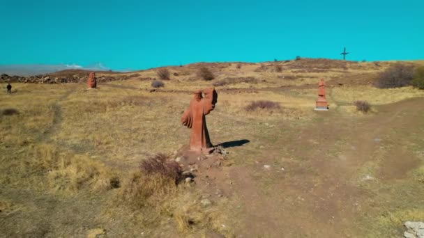 Армянский Христианский Памятник Горах — стоковое видео