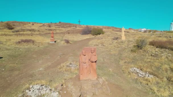 Armeens Oud Christelijk Monument Heuvels — Stockvideo