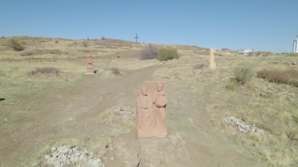 Monumento Antiguo Cristiano Armenio Colinas — Vídeos de Stock