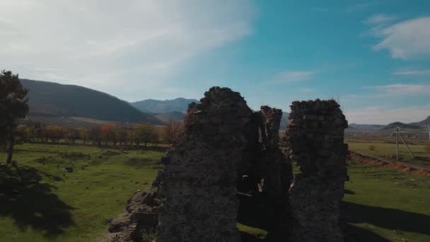 Ermenistan Daki Antik Tapınağın Kalıntıları — Stok video