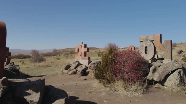 Ancient Monument Arménská Abeceda — Stock video