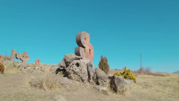 Древний Памятник Армянского Алфавита — стоковое видео